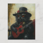 Carte Postale Une adorable musique Black Kitty (Devant)