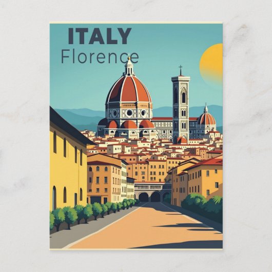 Carte Postale Une affiche de voyage classique nostalgique – Flor (Devant)