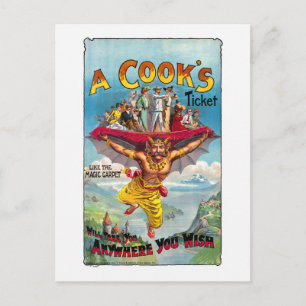 Carte Postale Une affiche vintage de billet de cuisinier