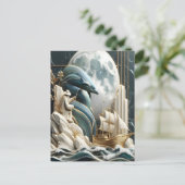 Carte Postale Une aventure maritime au clair de lune (Debout devant)