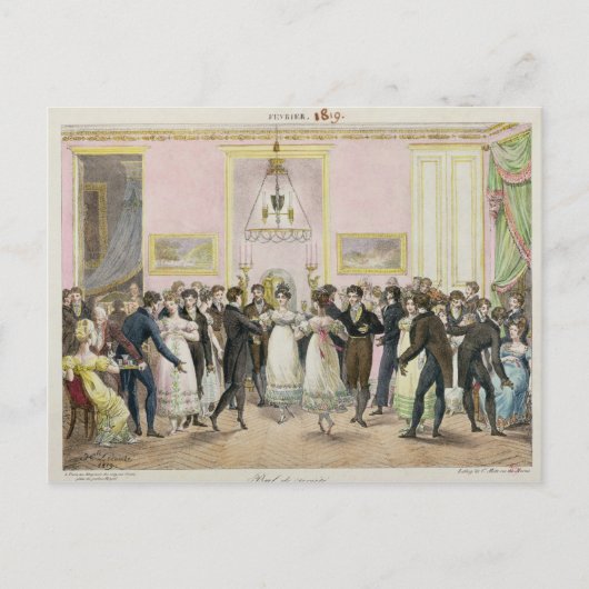 Carte Postale Une balle de la société, gravée par Charles Etienn (Devant)