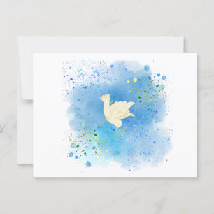 Carte Postale Une belle colombe blanche apporte la paix sur la c