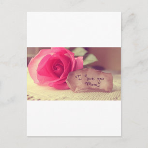 Carte Postale Une Belle Rose Rose Dit : Anniversaire I-Love-You-