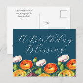 Carte Postale Une bénédiction florale d'anniversaire (Devant / Derrière)