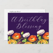 Carte Postale Une bénédiction florale d'anniversaire (Devant / Derrière)