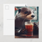 Carte Postale Une bière dans un café (Devant / Derrière)