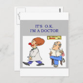 Carte Postale une blague de docteur drôle (Devant / Derrière)