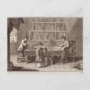 Carte Postale Une boutique de calligraphie chinoise, d'un compte