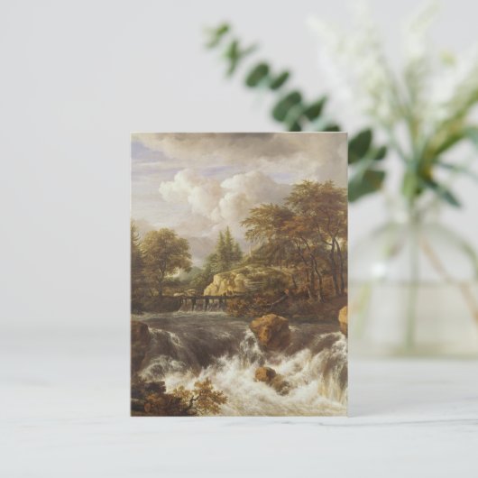 Carte Postale Une cascade dans un paysage rocheux, c.1660-70 (Debout devant)