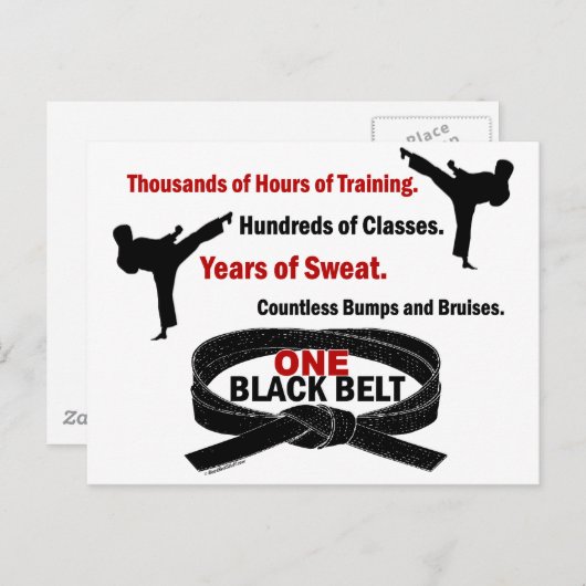 Carte Postale UNE Ceinture noire 1 KARATE T-SHIRTS & APPAREL (Devant / Derrière)