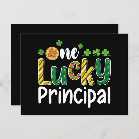 Carte Postale Une Chanceuse école principale St Patrick's Day (Devant / Derrière)