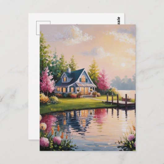 Carte Postale Une charmante vue sur le lac (Devant / Derrière)