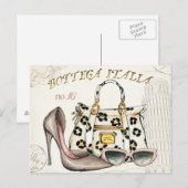 Carte Postale Une chaussure, un sac et une paire de lunettes (Devant / Derrière)