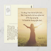 Carte Postale Une chose que j'ai désirée du Seigneur, Psaume 27: (Devant / Derrière)