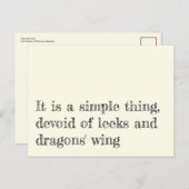 Carte Postale Une Chose Simple (Devant / Derrière)