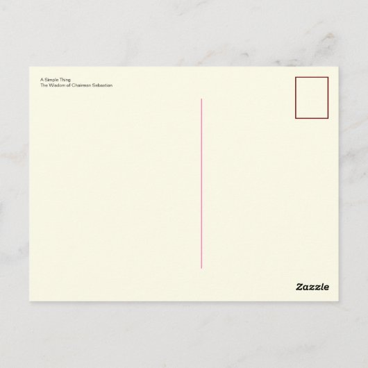 Carte Postale Une Chose Simple (Dos)