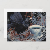 Carte Postale Une corneille et du café (Devant / Derrière)