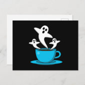 Carte Postale Une coupe de café fumeur fantôme (Devant / Derrière)