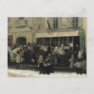 Carte Postale Une cuisine à soupe pendant le siège de Paris