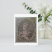 Carte Postale Une dame boit du chocolat (litho couleur) (Debout devant)