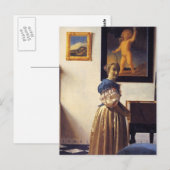 Carte Postale Une dame debout à la Virginal (Devant / Derrière)