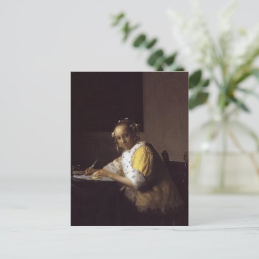 Carte Postale Une Dame Écrivant (Debout devant)