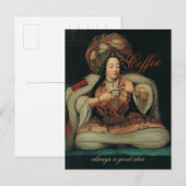 Carte Postale Une dame ottomane dégustant du café CC0266 (Devant / Derrière)