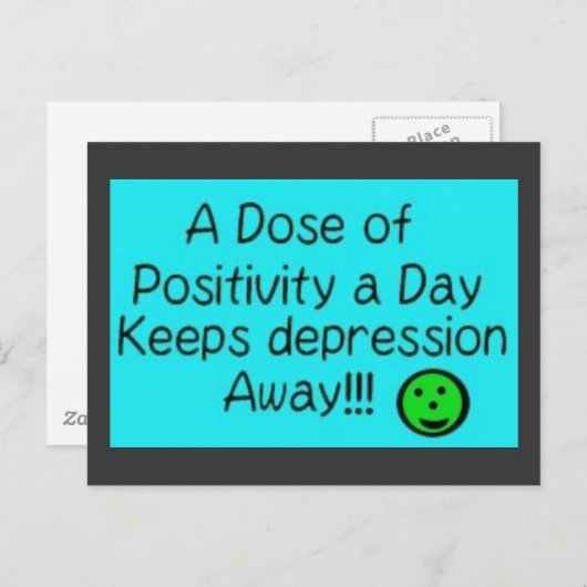 Carte Postale Une dose de positivité par jour... (Devant / Derrière)