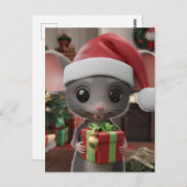 Carte Postale Une drôle de souris de Noël (Devant / Derrière)