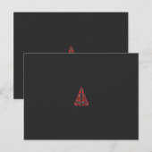 Carte Postale une écharpe rouge et beige avec une image d'une fe (Devant / Derrière)