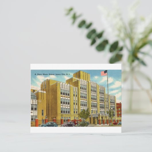 Carte Postale Une école Harry Moore à Jersey City, New Jersey (Debout devant)