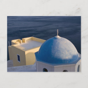 Carte Postale Une église orthodoxe près de la mer, Oia Santorini