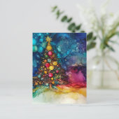 Carte Postale Une encre d'alcool d'arbre de Noël (Debout devant)