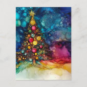 Carte Postale Une encre d'alcool d'arbre de Noël (Devant)