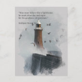 Carte Postale Une énorme vague frappe un phare (Devant)