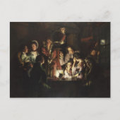 Carte Postale Une expérience sur un oiseau dans une pompe à air (Devant)