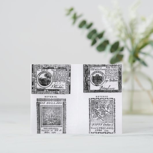 Carte Postale Une facture coloniale de six dollars (Debout devant)