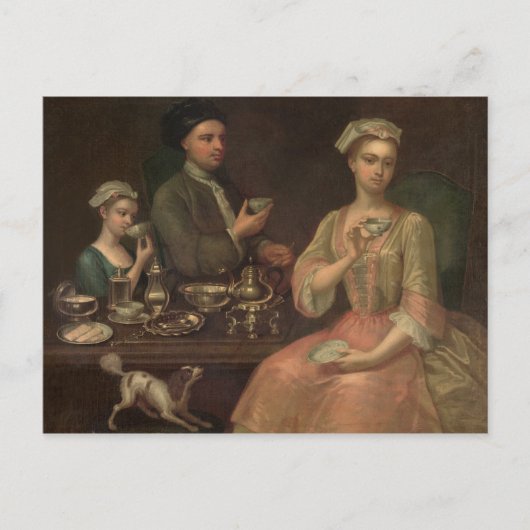 Carte Postale Une famille de trois à Tea, vers 1727 (Devant)