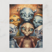 Carte Postale Une famille d'extraterrestres (Devant)