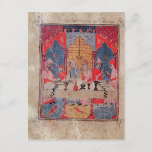 Carte Postale Une famille réunie à la table pour la Pâque