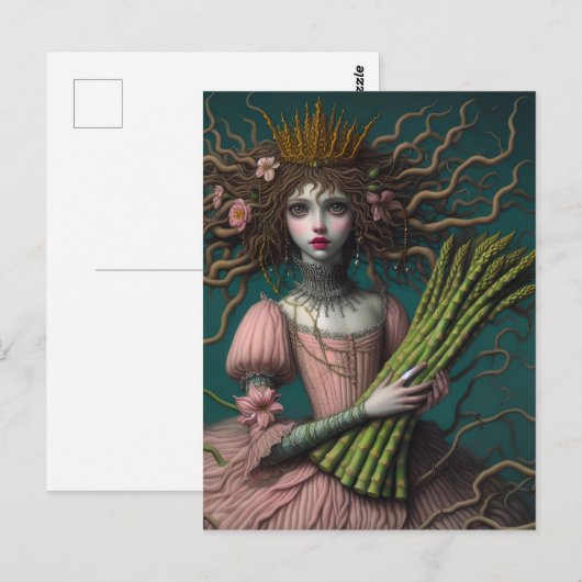 Carte Postale Une fée d'asperges (Devant / Derrière)