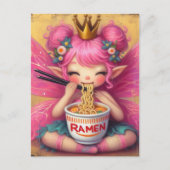 Carte Postale Une fée mangeant du Ramen (Devant)