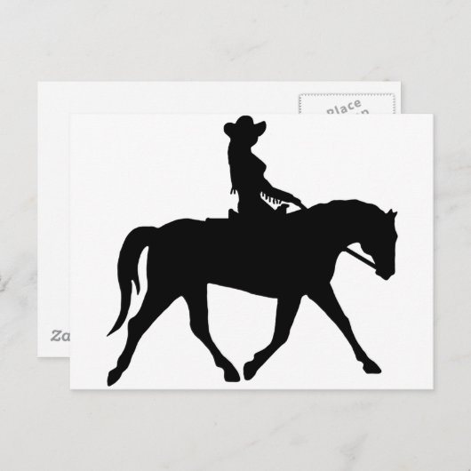 Carte Postale Une Femme À Cheval (Devant / Derrière)