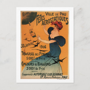 Carte Postale Une Femme À Tête Rouge Attend L'Affiche Des Oiseau