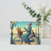 Carte Postale Une femme à vélo (Debout devant)