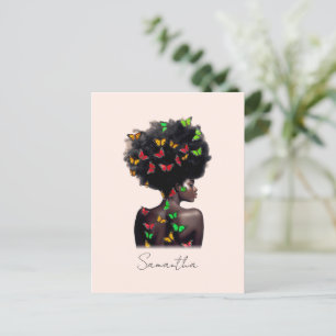 Carte Postale Une femme afro-américaine avec un Afro rempli de p