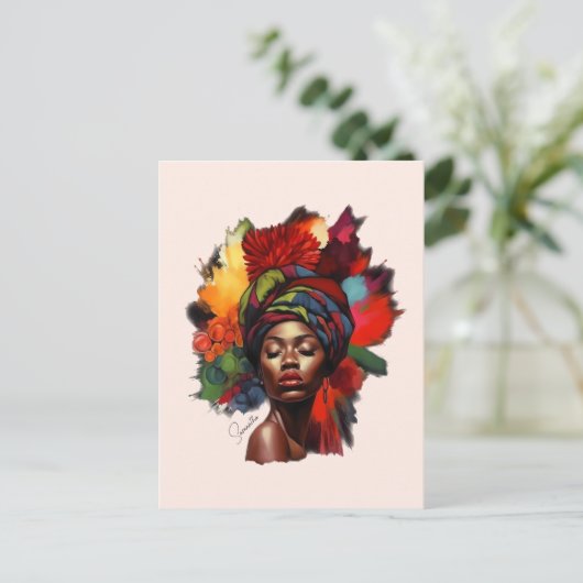 Carte Postale Une femme afro-américaine capable (Debout devant)