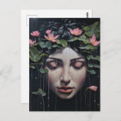 Carte Postale Une Femme Aux Fleurs (Devant / Derrière)