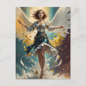 Carte Postale une femme avec des ailes se levant dans l'air (Devant)