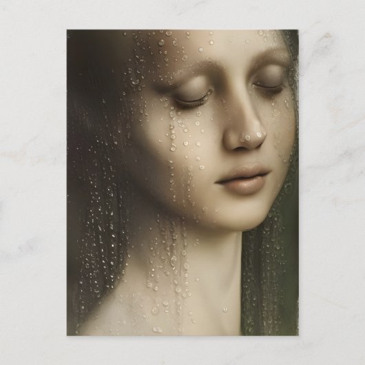 Carte Postale Une Femme Avec Des Perles D'Eau Peint (Devant)
